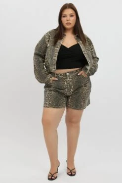 Brown Animal Print Relaxed Short High Rise -You And All Fashion Store cds2885d 84j animal pri 3