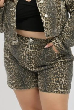 Brown Animal Print Relaxed Short High Rise -You And All Fashion Store cds2885d 84j animal pri 6