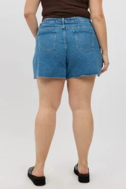 Denim Relaxed Denim Shorts -You And All Fashion Store cds2891 84j mid wash 5