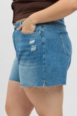 Denim Relaxed Denim Shorts -You And All Fashion Store cds2891 84j mid wash 6