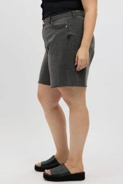 Grey Bermuda Jorts Mid Rise -You And All Fashion Store cds2902 84jb charcoal 4