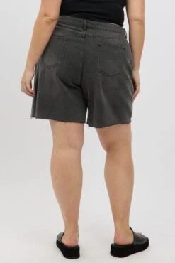 Grey Bermuda Jorts Mid Rise -You And All Fashion Store cds2902 84jb charcoal 5