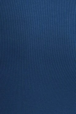 Blue Knit Dress Cutout Shoulder Midi Rib 11 Blue Knit Dress Cutout Shoulder Midi Rib -You And All Fashion Store ced0099 40ab teal 6