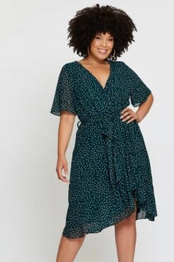 Geo Print Skater Dress V-neck Short Sleeve Tie -You And All Fashion Store ced1021a 36b geo print 3