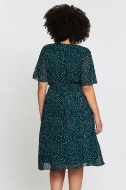 Geo Print Skater Dress V-neck Short Sleeve Tie -You And All Fashion Store ced1021a 36b geo print 5