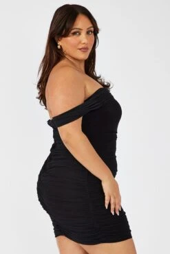 Black Mini Dress Mesh Off Shoulder -You And All Fashion Store ced12867 36ab black 4