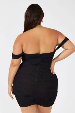 Black Mini Dress Mesh Off Shoulder -You And All Fashion Store ced12867 36ab black 5