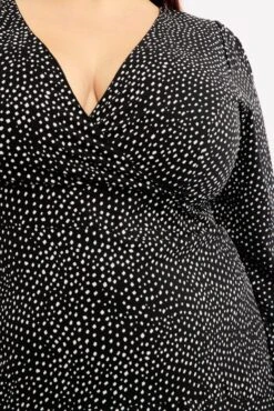 Geo Print Skater Dress V-neck Long Sleeve -You And All Fashion Store ced13689a 52ab geo print 5