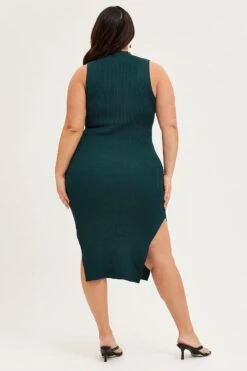 Green Bodycon Dress Round Neck Sleeveless -You And All Fashion Store ced14324 40ab teal 5