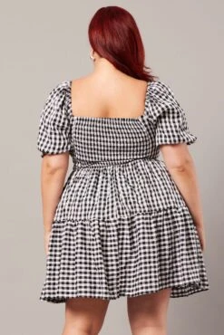 Black Check Gingham Sweetheart Mini Dress -You And All Fashion Store ced17114a 35ab check 5