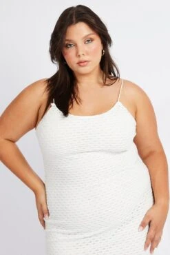 White Open Knit Bodycon Maxi Dress -You And All Fashion Store ced1775 34ab white 3