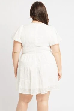 White Embroidered Tiered Mini Dress -You And All Fashion Store ced1817s 34ab white 5