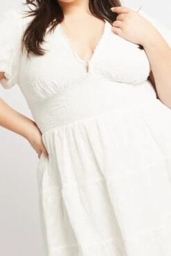 White Embroidered Tiered Mini Dress -You And All Fashion Store ced1817s 34ab white 6