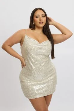 Gold Sequin Cowl Minidress -You And All Fashion Store ced1971 43ab gold 3 53bd26f1 bff4 4ac1 8730 e834b377f99e