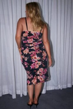 Black Floral Mesh Bodycon Ruched Shoestring Strap Dress 10 Black Floral Mesh Bodycon Ruched Shoestring Strap Dress -You And All Fashion Store ced2020 84ab floral 5