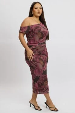 Multi Floral One Shoulder Asymmetric Dress -You And All Fashion Store ced2090 84ab floral 4