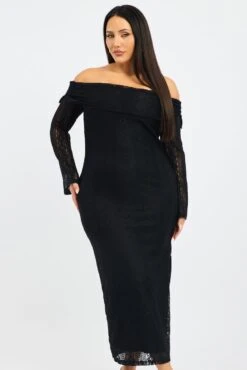 Black Lace Off Shoulder Dress -You And All Fashion Store ced2142 129a black 3