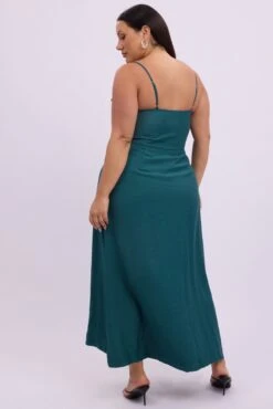 Green Midi Dress Sleeveless Wrap Front -You And All Fashion Store ced2496 47rb forest 5