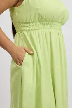 Yellow Midi Dress One Shoulder Linen Blend -You And All Fashion Store ced2497 47rb yellow 6