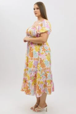 Multi Abstract Midi Dress Short Sleeve Tiered -You And All Fashion Store ced2498d 35rb abstract 4