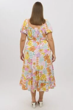 Multi Abstract Midi Dress Short Sleeve Tiered -You And All Fashion Store ced2498d 35rb abstract 5