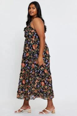 Floral Print Maxi Dress Square Neck Sleeveless -You And All Fashion Store ced25191a 33lb floral prt 4