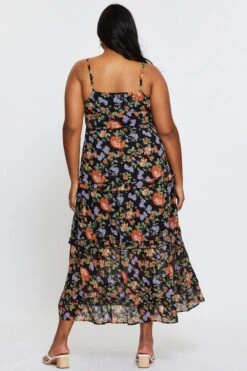 Floral Print Maxi Dress Square Neck Sleeveless -You And All Fashion Store ced25191a 33lb floral prt 5