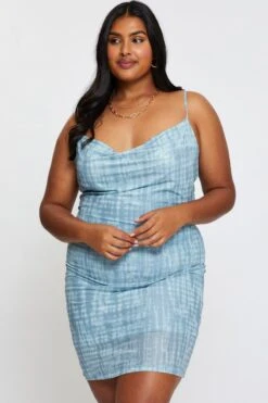 Blue Abstract Print Bodycon Dress Scoop Neck Sleeveless Mini 8 Blue Abstract Print Bodycon Dress Scoop Neck Sleeveless Mini -You And All Fashion Store ced25305 35lb abstract p 3