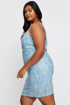 Blue Abstract Print Bodycon Dress Scoop Neck Sleeveless Mini 9 Blue Abstract Print Bodycon Dress Scoop Neck Sleeveless Mini -You And All Fashion Store ced25305 35lb abstract p 4