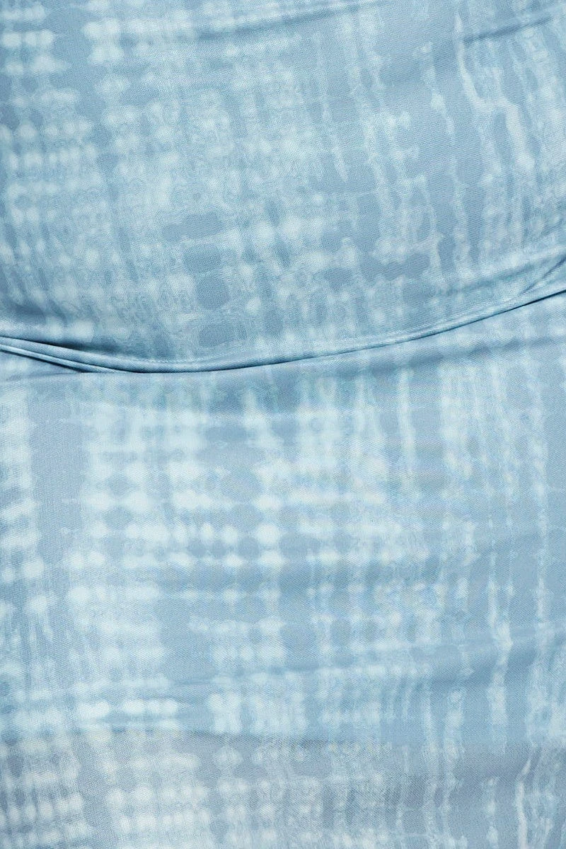 Blue Abstract Print Bodycon Dress Scoop Neck Sleeveless Mini 6 Blue Abstract Print Bodycon Dress Scoop Neck Sleeveless Mini - Image 6