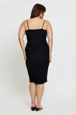 Black Bodycon Dress Square Neck Sleeveless Midi -You And All Fashion Store ced25311 35lb black 5 1
