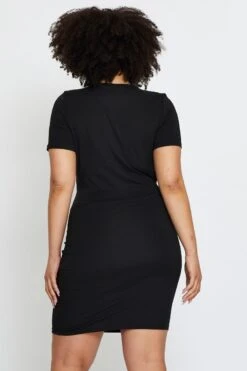 Black Mini Bodycon Dress Colla Short Sleeve Jersey -You And All Fashion Store ced25320 35lb black 5