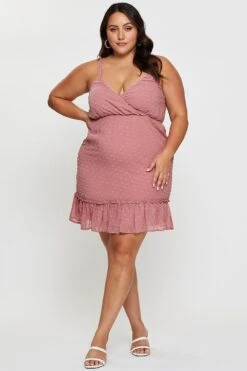 Pink Mini Satin Dress Cowl Neck Sleeveless -You And All Fashion Store ced25377 35lb rose 2 2