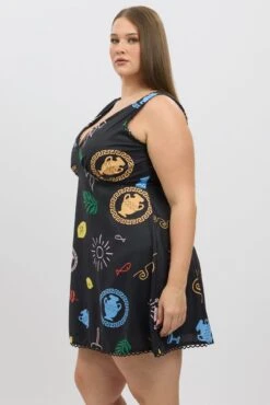 Black Abstract V Neck Printed Minidress 9 Black Abstract V Neck Printed Minidress -You And All Fashion Store ced2791 84ab abstract 4