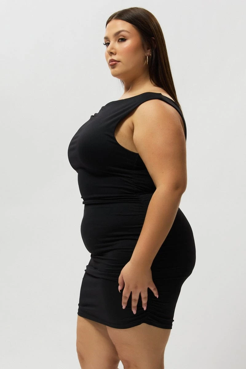 Black Off Shoulder Mini Bodycon 4 Black Off Shoulder Mini Bodycon - Image 4