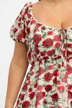 Red Floral Lace Trim Sweetheart Frill Minidress -You And All Fashion Store ced3034c 47a floral 5