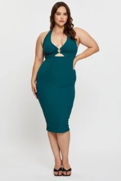 Green Midi Bodycon Dress Halter Jersey -You And All Fashion Store ced31027 84ab forest 3 1 1