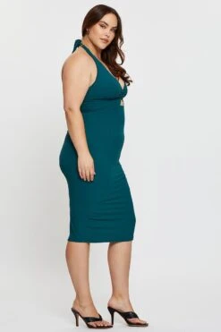 Green Midi Bodycon Dress Halter Jersey -You And All Fashion Store ced31027 84ab forest 4 1 1