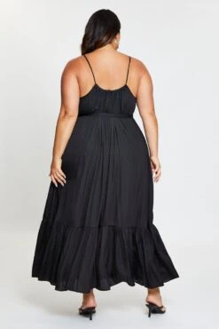 Black Maxi Dress Square Neck Sleeveless -You And All Fashion Store ced31030 35lb black 5 1