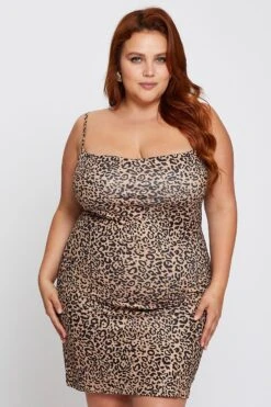 Animal Print Strappy Sleeveless Bodycon Dress -You And All Fashion Store ced31207 42ab animal prt 3