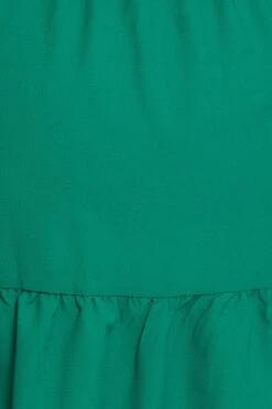 Green Short Puff Sleeve Gather Frill Hem Dress -You And All Fashion Store ced31420 34ab forest 6 1