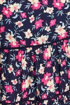 Floral Print Short Sleeve Puff Sleeve Midi Dress -You And All Fashion Store ced31421a 36ab floral prt 6 1 1