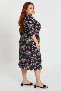 Floral Print Maxi Dress V-neck Long Sleeve -You And All Fashion Store ced31534 34ab floral prt 4 1