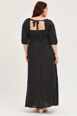 Polka Dot Midi Dress Scoop Neck Short Sleeve -You And All Fashion Store ced31558 52ab polka dot 5