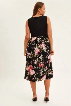 Print Cream Print Sleeveless Plain Bodice Long Dress 10 Print Cream Print Sleeveless Plain Bodice Long Dress -You And All Fashion Store ced31616 33ab floral prt 5