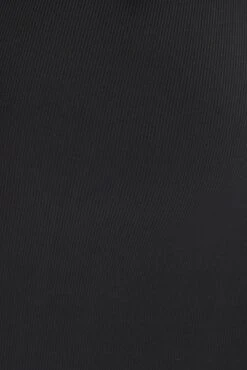 Black Bodycon Dress Rib Jersey Tie Midi Off Shoulder -You And All Fashion Store ced31642 48a black 6