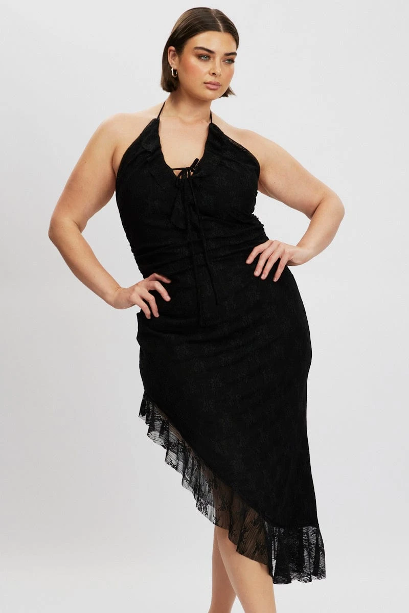 Black Asymmetric Lace Bodycon Dress 1 Black Asymmetric Lace Bodycon Dress