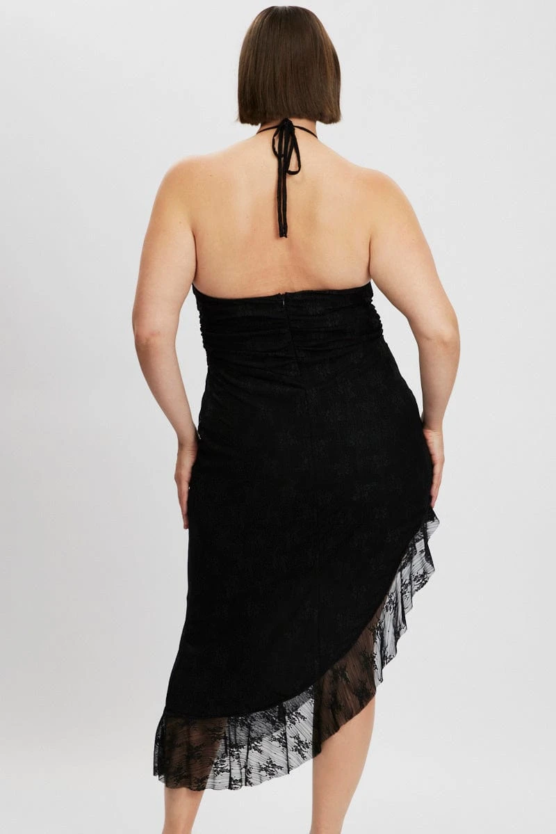 Black Asymmetric Lace Bodycon Dress 9 Black Asymmetric Lace Bodycon Dress - Image 9