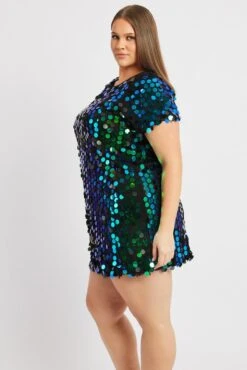 Black Sequin Mini T-Shirt Dress -You And All Fashion Store ced31715 43a black 4