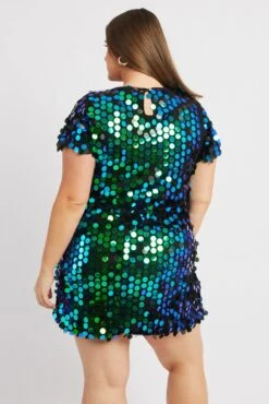 Black Sequin Mini T-Shirt Dress -You And All Fashion Store ced31715 43a black 5